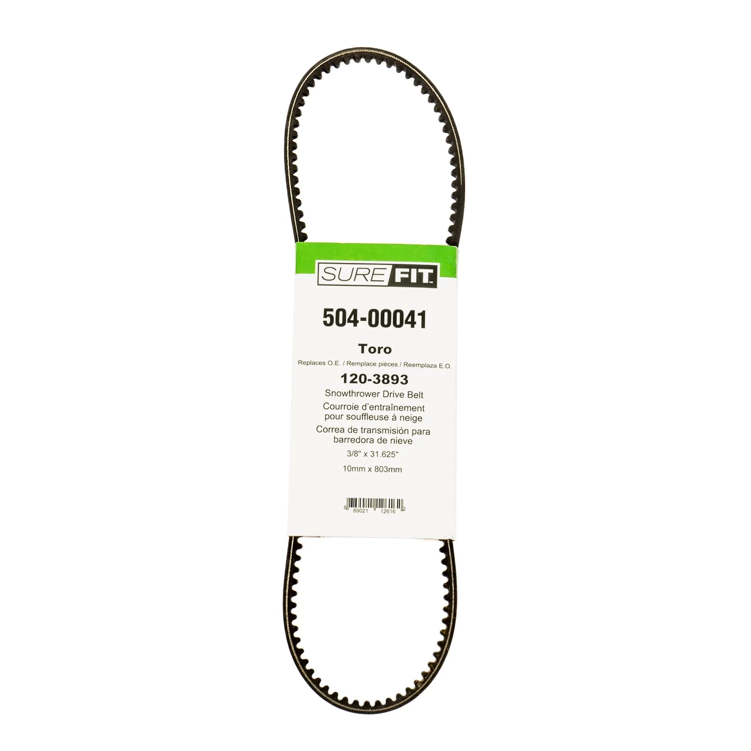 SureFit Front & Rear Auger Drive Belt Replaces Toro 120-3892 120-3893 Power Max 724 Snow Thrower 1/2
