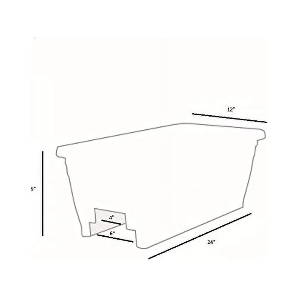 The HC Companies 24 Inch Wide Heavy Duty Plastic Deck Rail Mounted Garden Flower Planter Boxes with Removable Drainage Plugs, White (5 Pack)