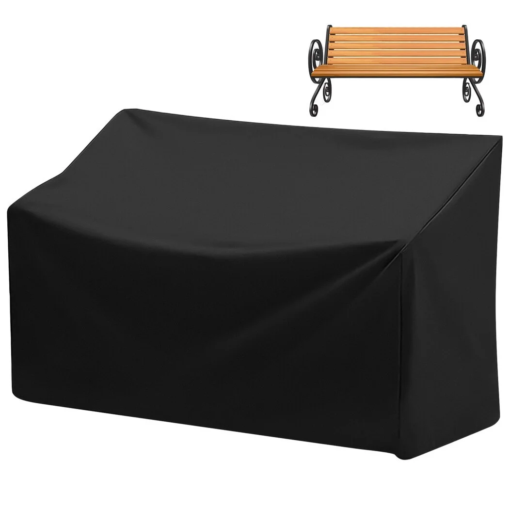Outdoor Bench Cover, Heavy Duty 2-Seater Patio Bench Furniture Covers with Air Vents, All Weather Resistant Bench Cover for Patio Furniture, 53L x 26W x 35H inches