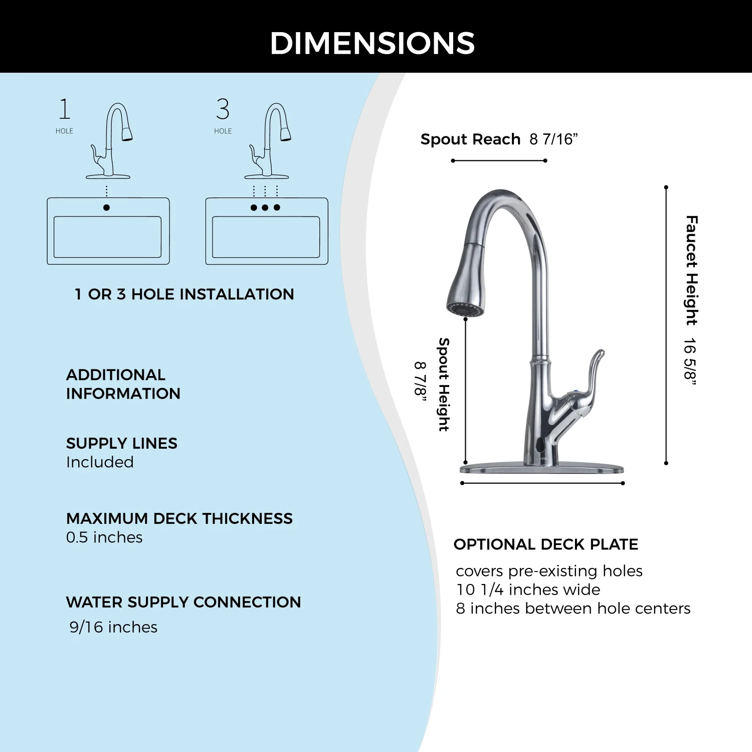 SQEWRED Pull Down Touchless Single Handle Kitchen Faucet