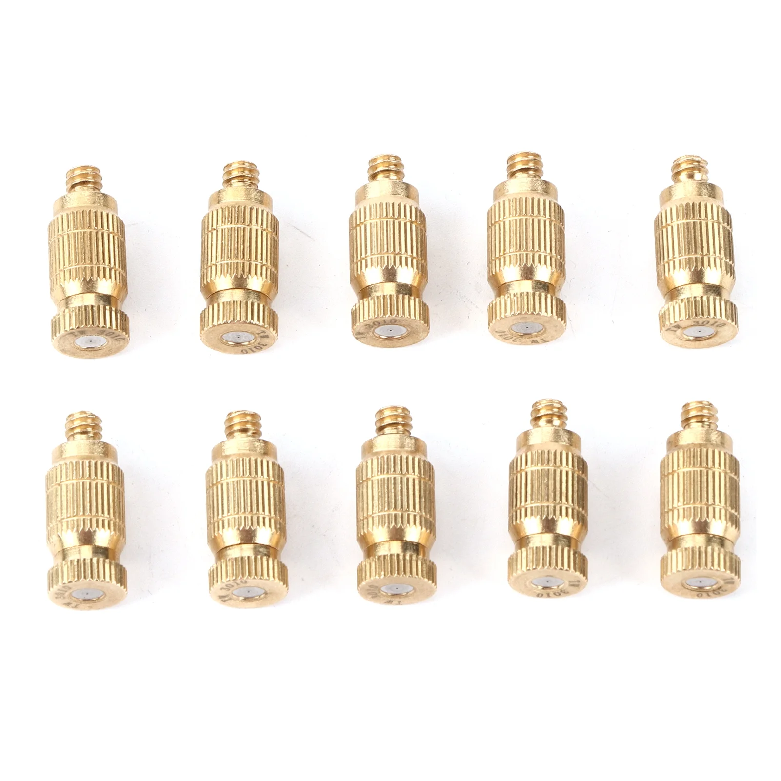 Blantye 10Pcs Threaded Brass Fog Mist Nozzles Misting Fogging Spray Sprinkler Head
