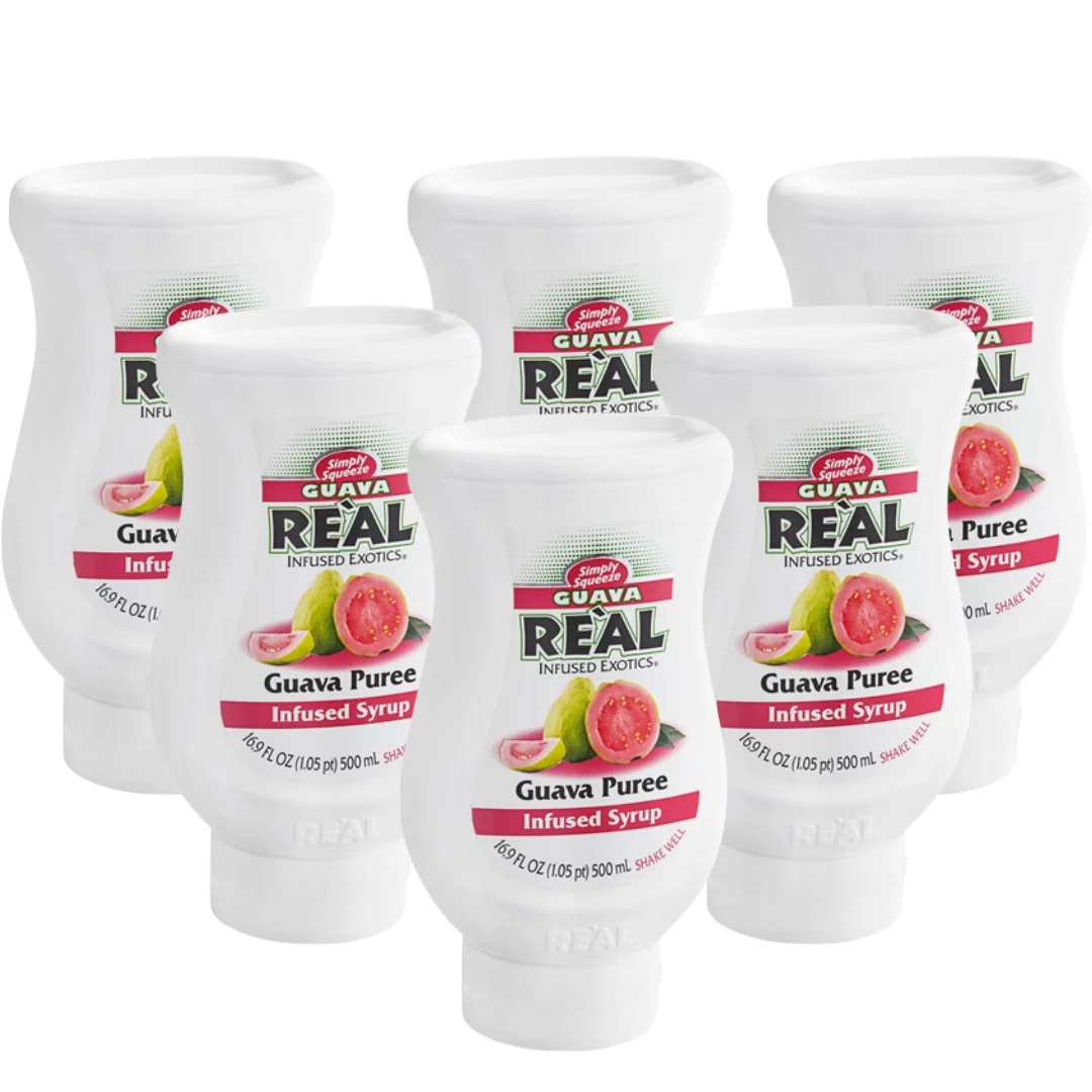 Real 16.9 fl. oz. Guava Puree Infused Syrup