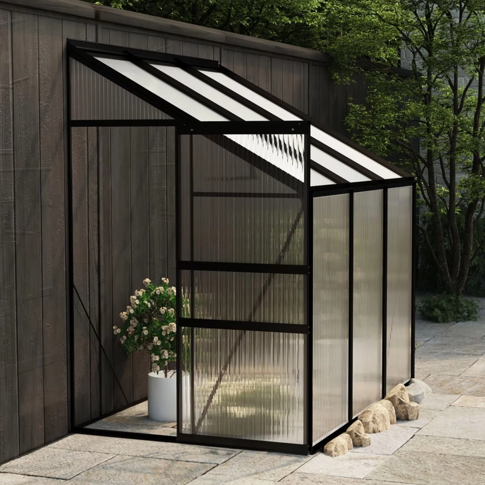 ikayaa Greenhouse Anthracite Aluminum 3.8 ft³
