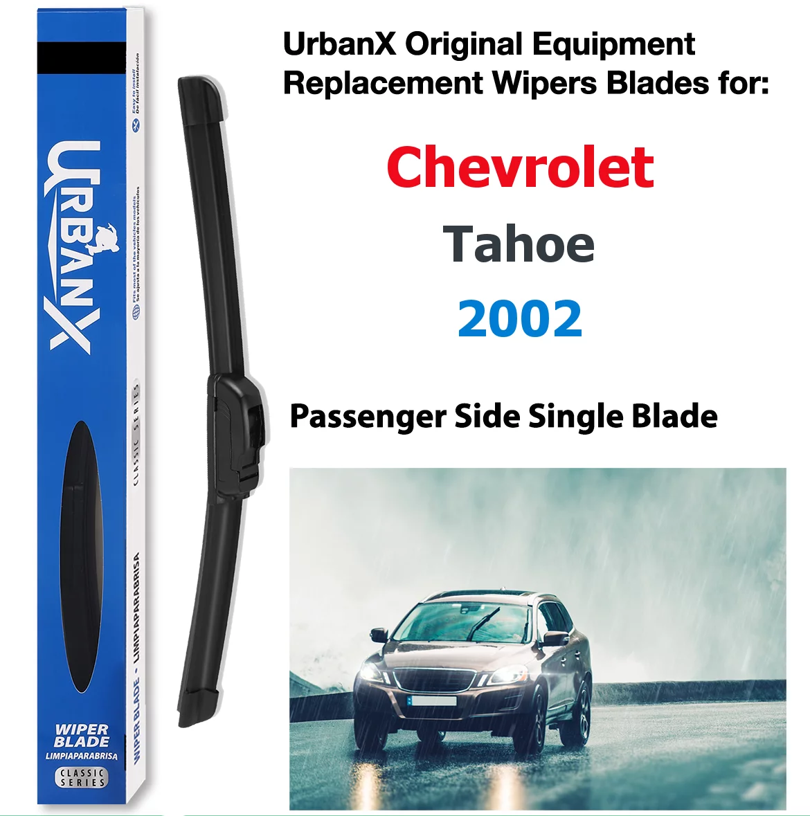 Urbanx 2-In-1 All Seasons Water Repellency Original Equipment Replacement Wiper Blades For 2002 Chevrolet Tahoe 14