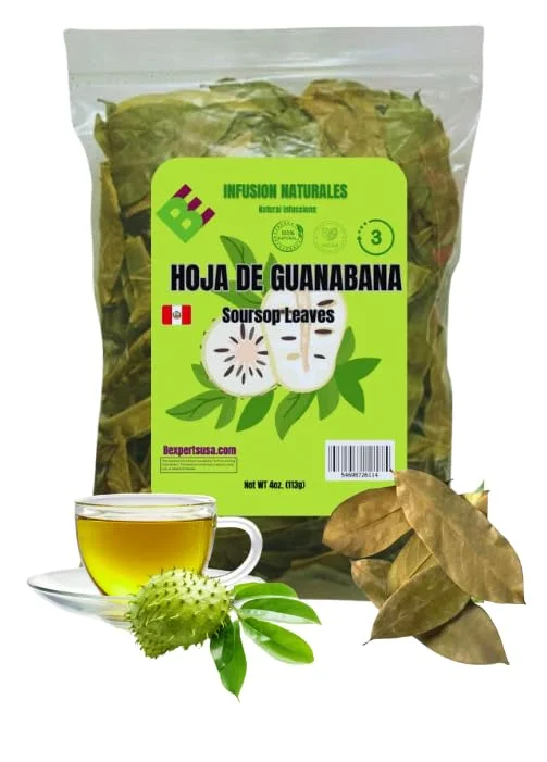 Whole Dried Graviola Soursop Leaves (4 oz 113g+ Leaves Per Bag) Hoja De Guanabana, 100% All Natural Delicious Fresh Tea | From Mexico | Premium Wildcrafted Quality. TEA