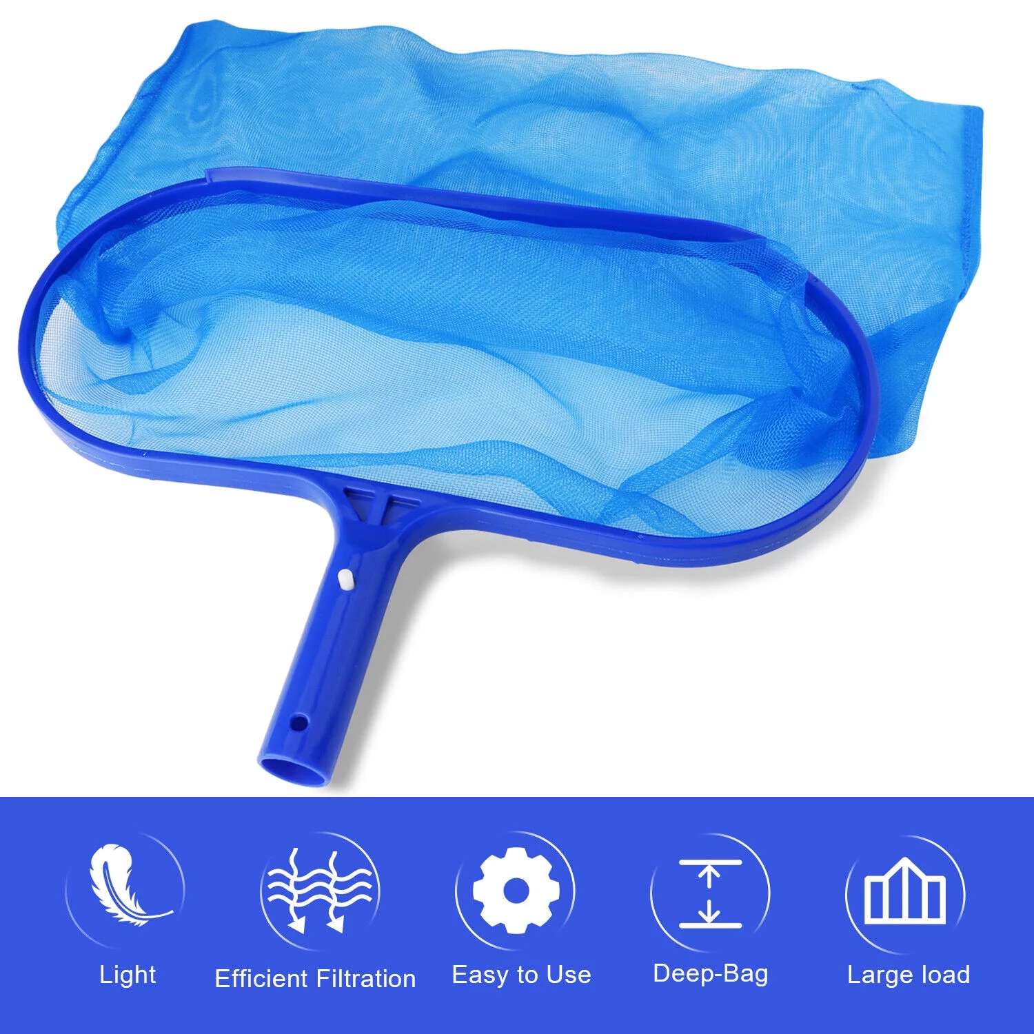 Swimming Pool Leaf Skimmer Rake Mesh Net Spa Pond Cleaning With Telescopic Pole
