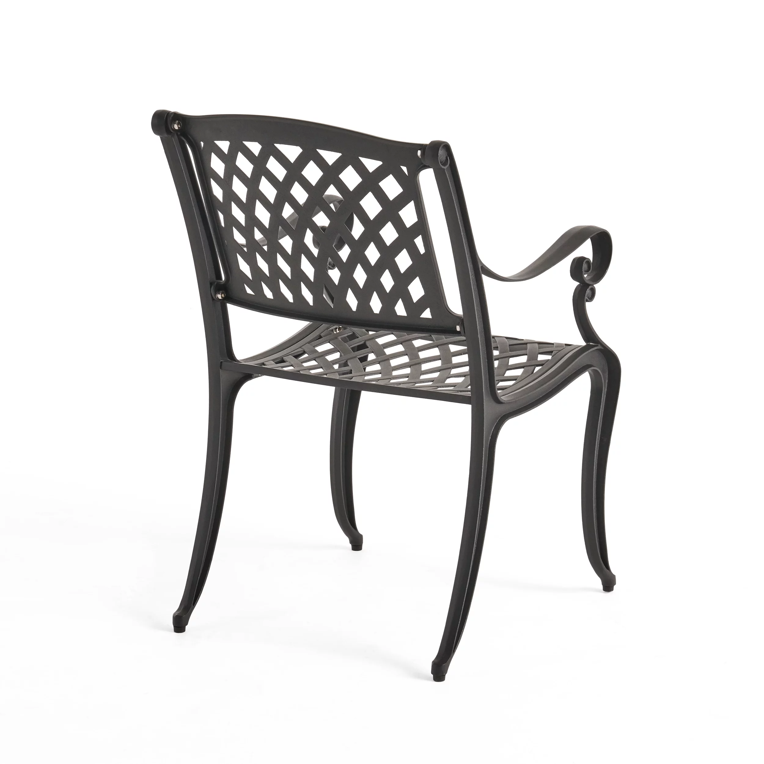 22 in,Grid Chair,These Durable, High-quality Chairs Are Made of Cast Aluminum with Mesh Backrests and Seat Rest,Provides A Sturdy, Weather-resistant Frame,backyard,courtyard,deck Space