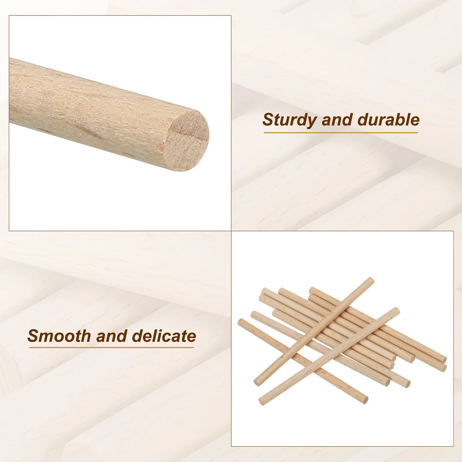 Uxcell 3/16 x 4 Inch Dowel Rods Wood Sticks Unfinished Wooden Dowel Rods Round Dowels Sticks 25 Pcs