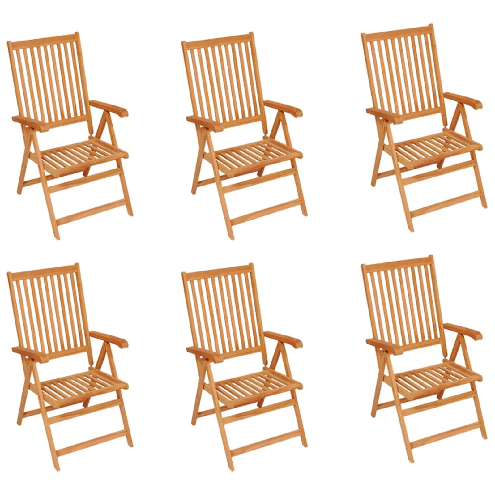 ametoys Patio Chairs 6 pcs with Gray Cushions Solid Teak Wood