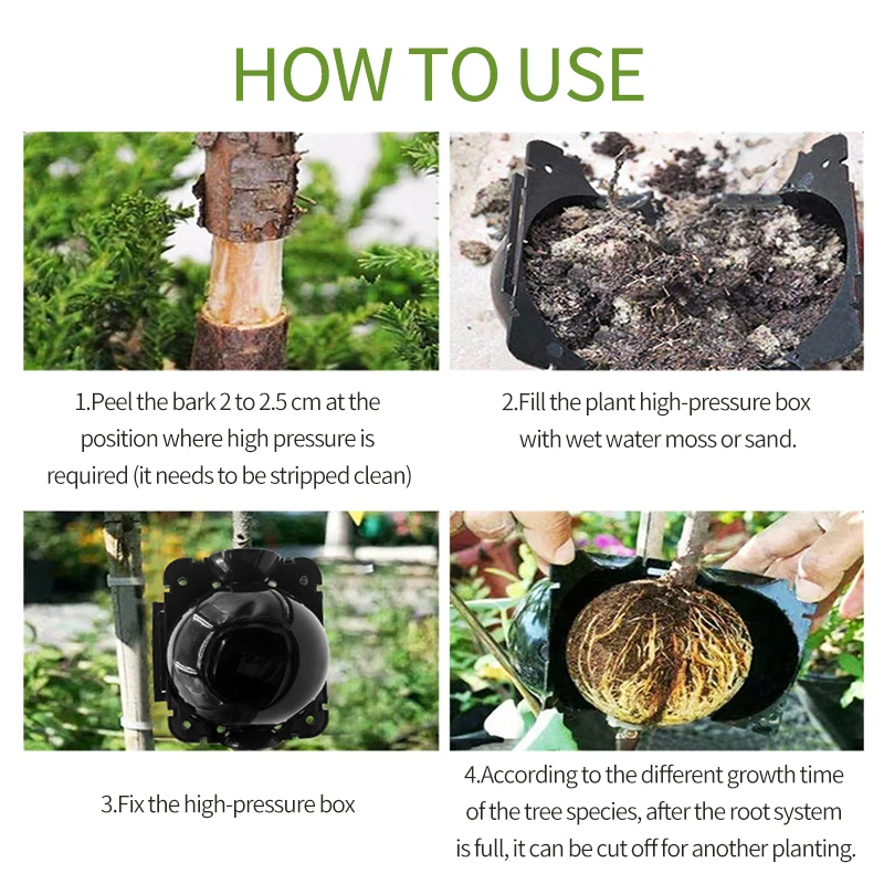 5pcs Reusable Plant Rooting Ball Cutting Grafting Rooting Ball Sapling Propagation Breeding Box Garden Plant Root Growing Box