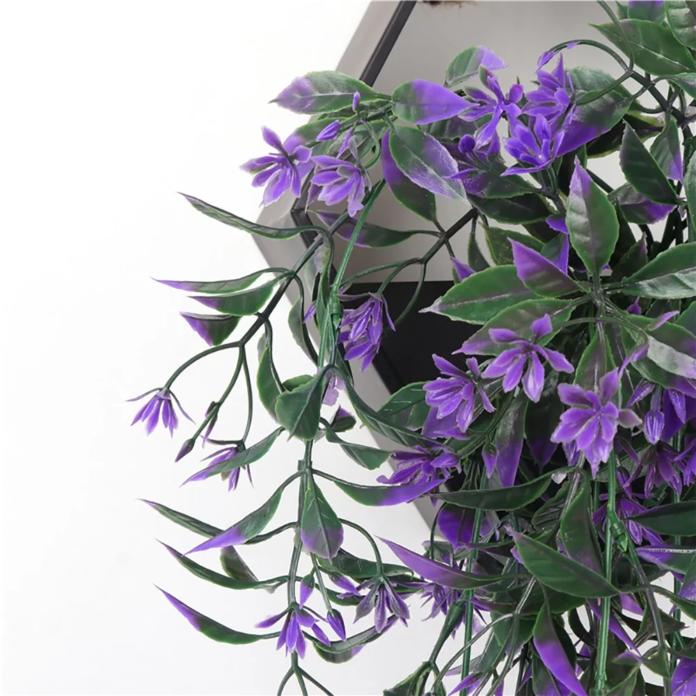 2 PCS  Artificial Hanging Vines Plants Fake Trailing Weeping Ivy Garland Drooping Plants Wall Hanging Greenery Plants for Garden Home Hanging Basket Decoration (Purple)