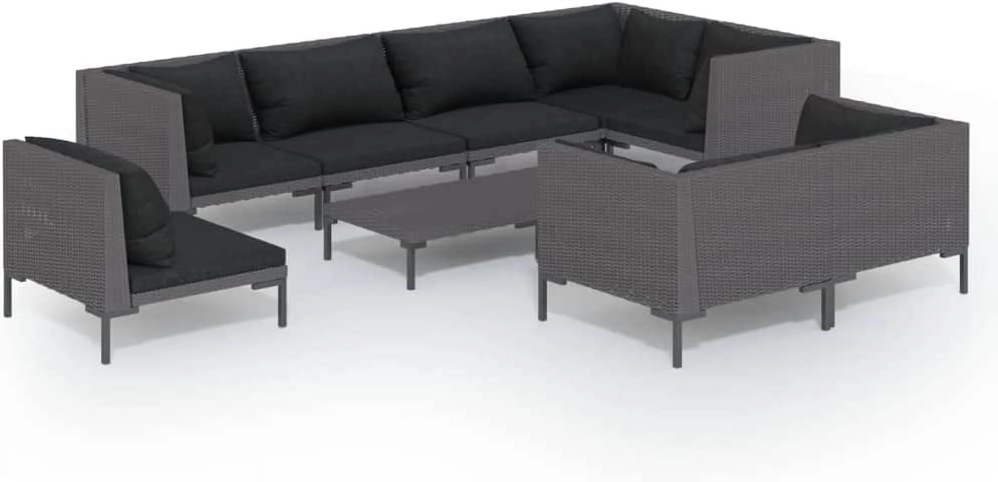 Furniture Sets 5 Piece Patio Dining Set Black Outdoor Bench Outdoor Tables for Conversation Dining