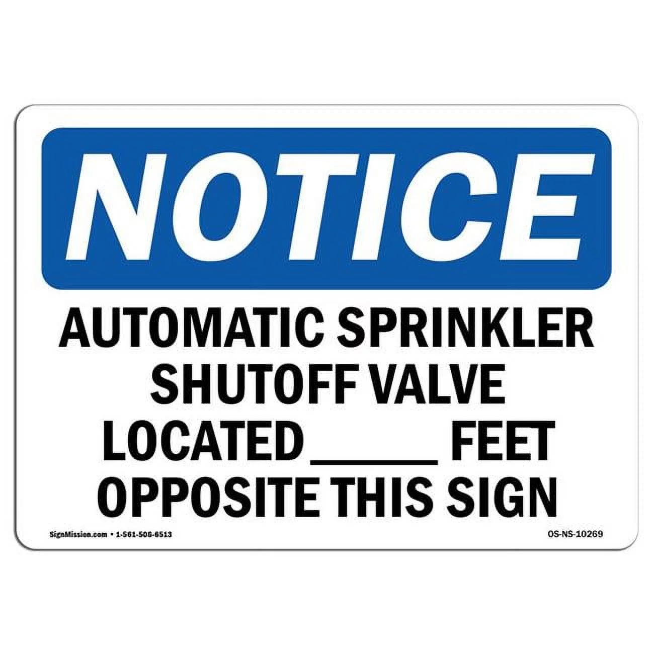 OSHA Notice Sign - Automatic Sprinkler Shutoff Valve Located