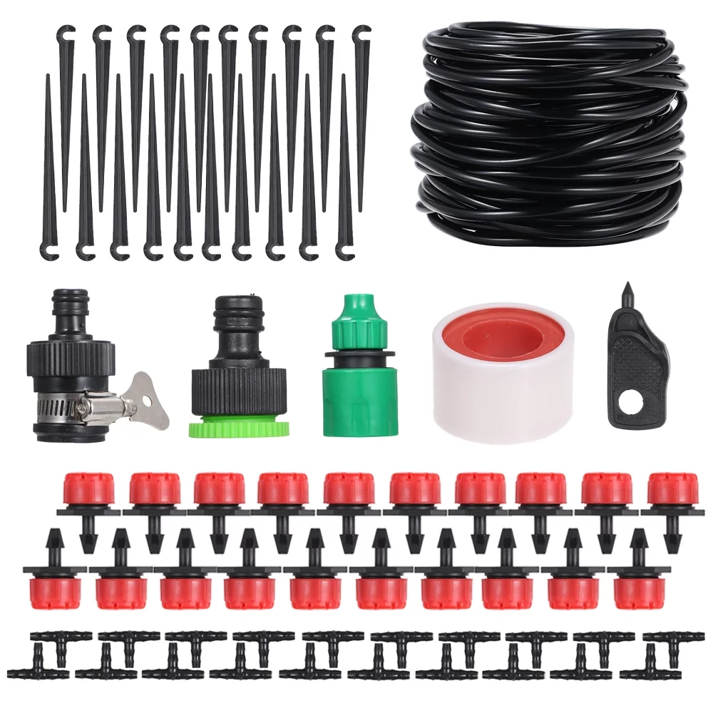 15m DIY Saving Water Automatic Micro Drip Irrigation System Garden Greenhouse Irrigation Spray Self Watering