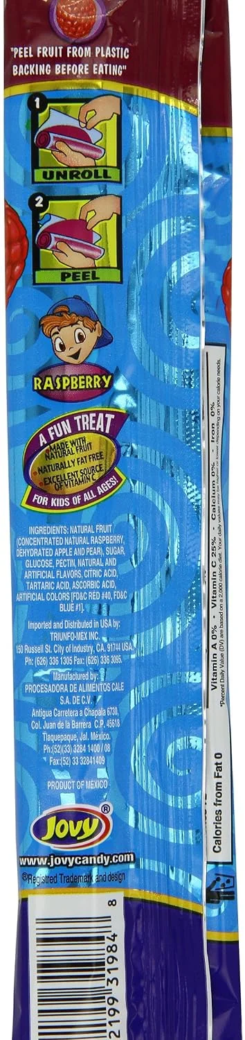 Fruit Roll, Raspberry, 0.75 Ounce (Pack of 48)