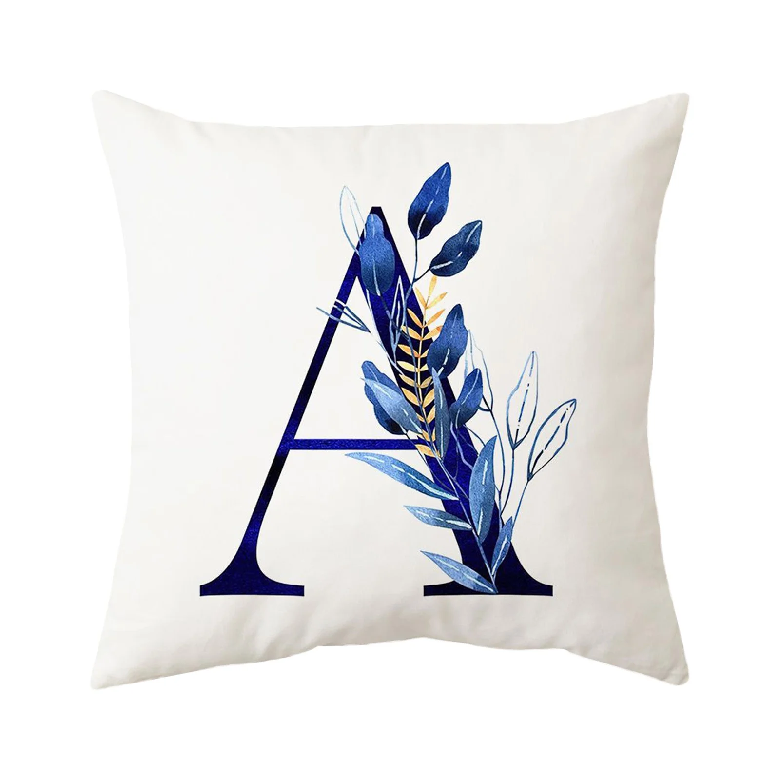 SIfdSeng 1Pcs Throw Pillow Covers Alphabet Decorative Pillow Cases Abc Letter Flowers Cushion Covers 18 X 18 Inch Square Pillow Protectors for Sofa Couch Bedroom Car Chair Home Decor 1Pc 882