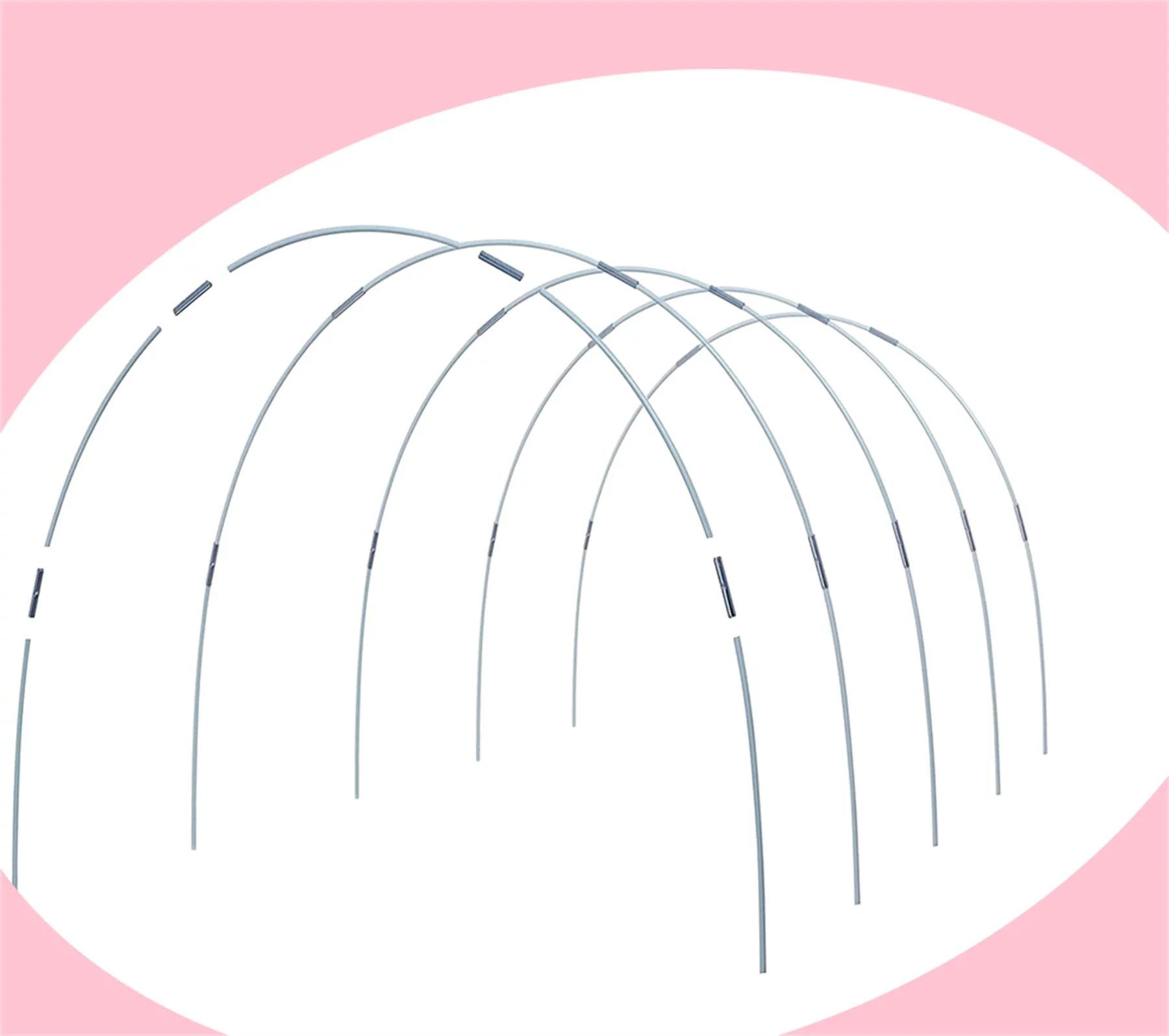 Greenhouse Hoops Grow Tunnel up to 5 Sets of 7ft Long Rust-Free Fiberglass Support Hoops Frame