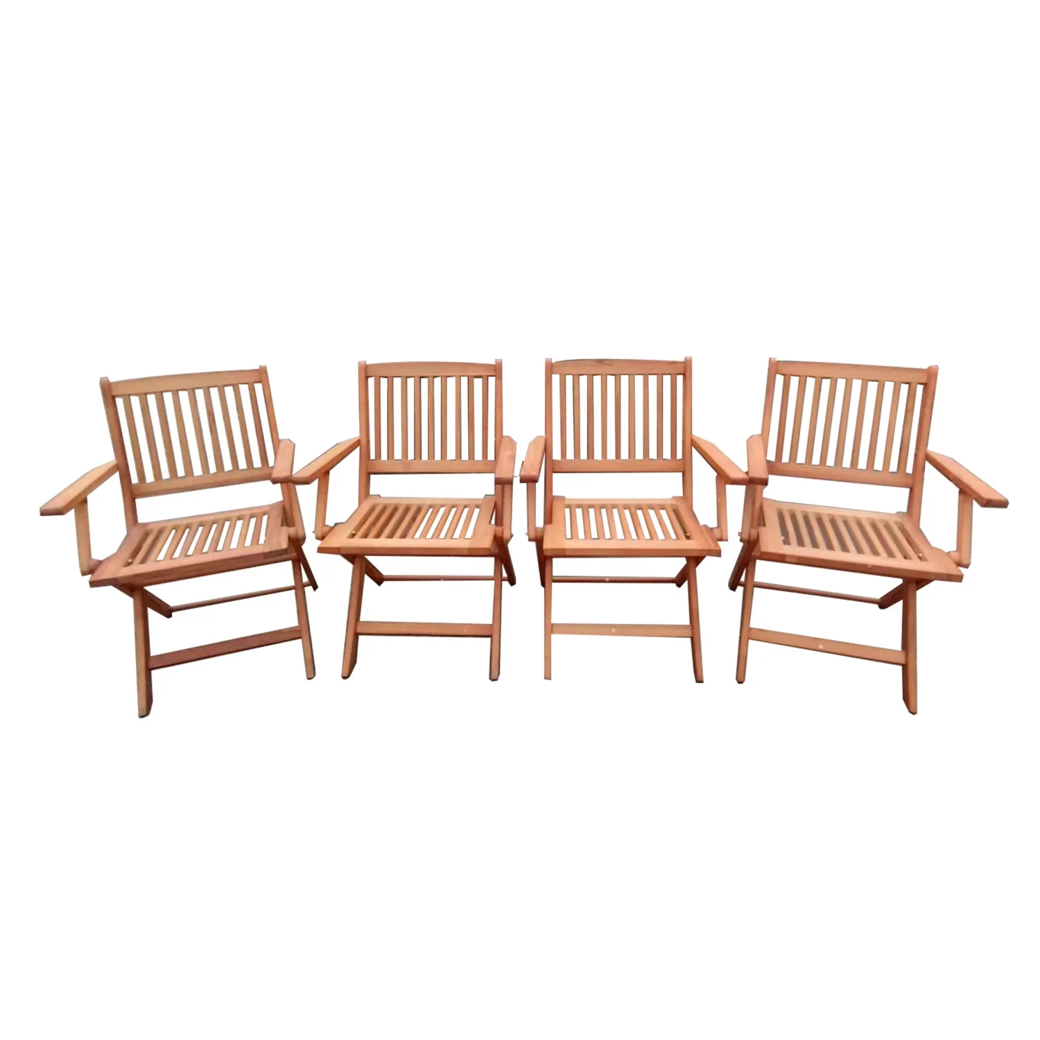Stylish and Versatile Teak Patio Dining Set with 4 Foldable Chairs - Perfect for Indoor and Outdoor Spaces  Space-Saving Furniture Solution for Your Home