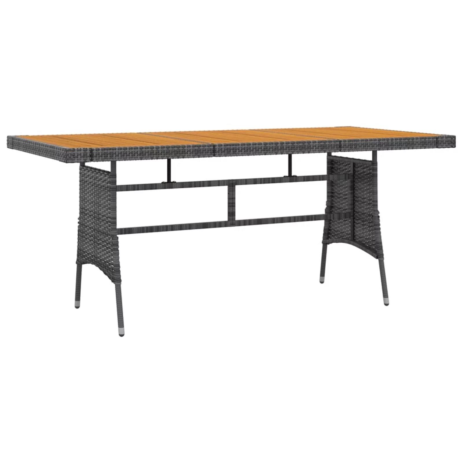 walmeck 7 Piece Patio Dining Set Poly Rattan Gray