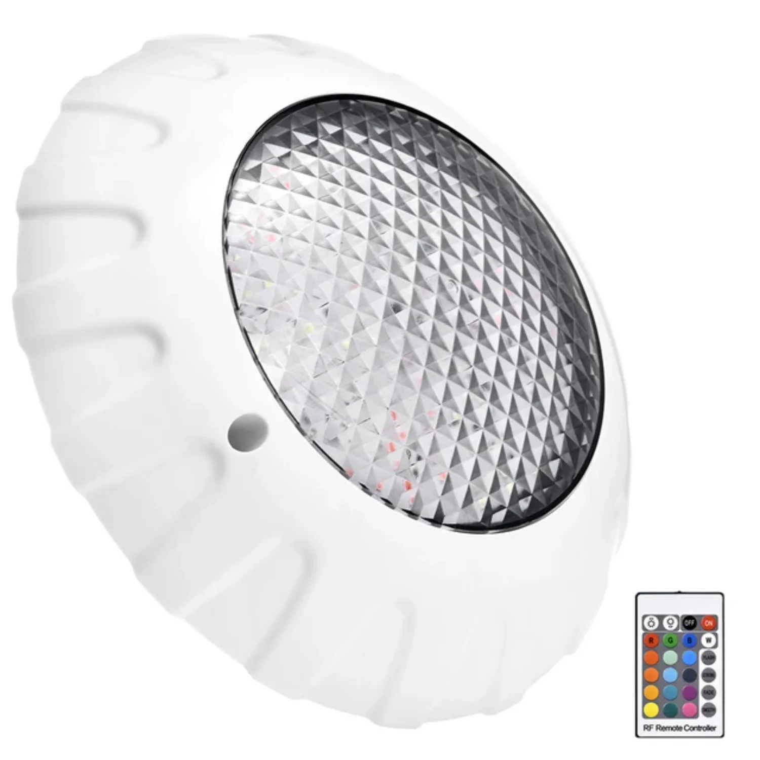 Bright and Colorful Dazzling Waterproof RGB LED Submersible Pool Lamp with 12V Remote Control - Underwater Night Light Fountain Spotlight - Wall Mounted for Ambiance Decor - Perfect for I