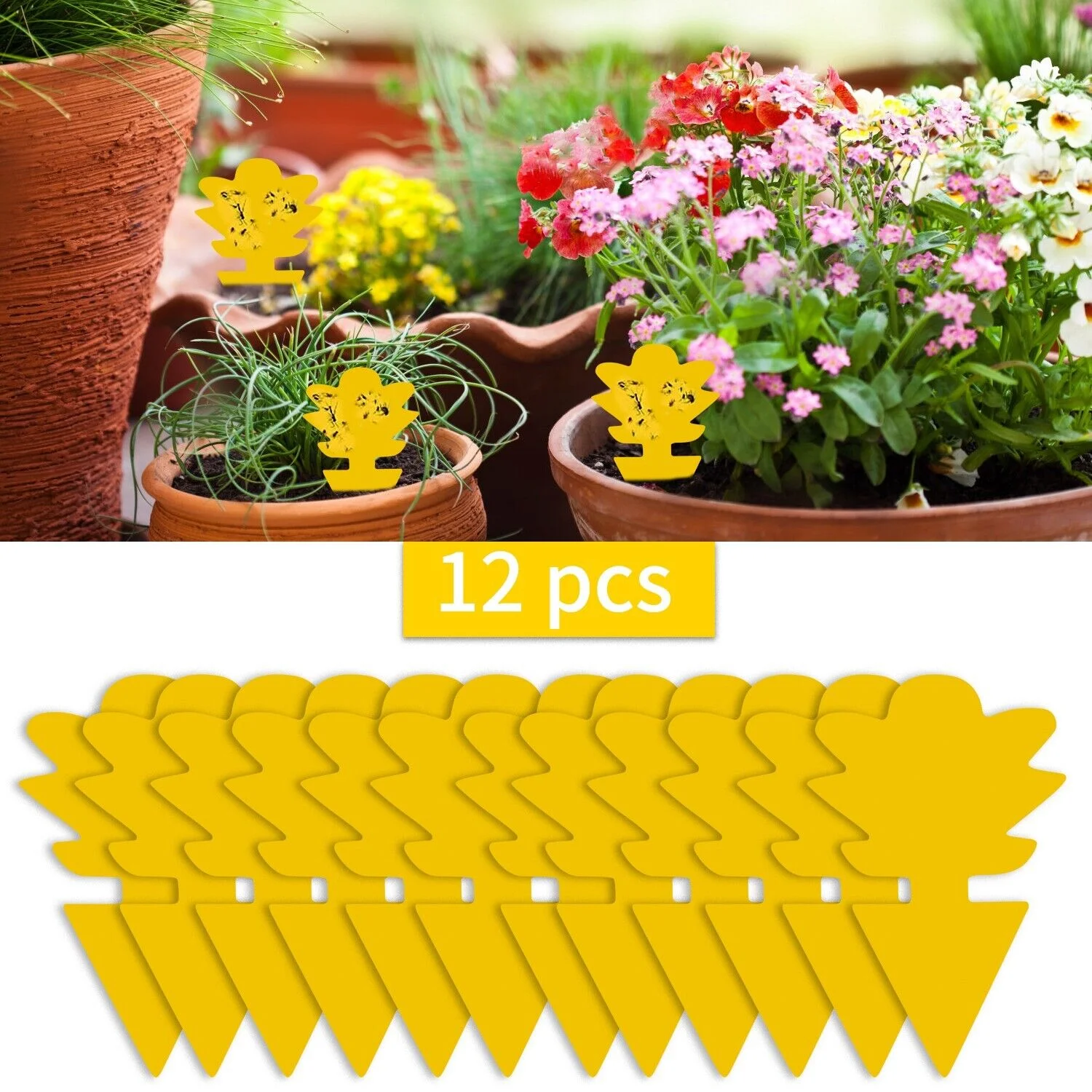 100x Garden Nursery Plastic Pots Flower Plant Container Seed With Label＆Fly Trap