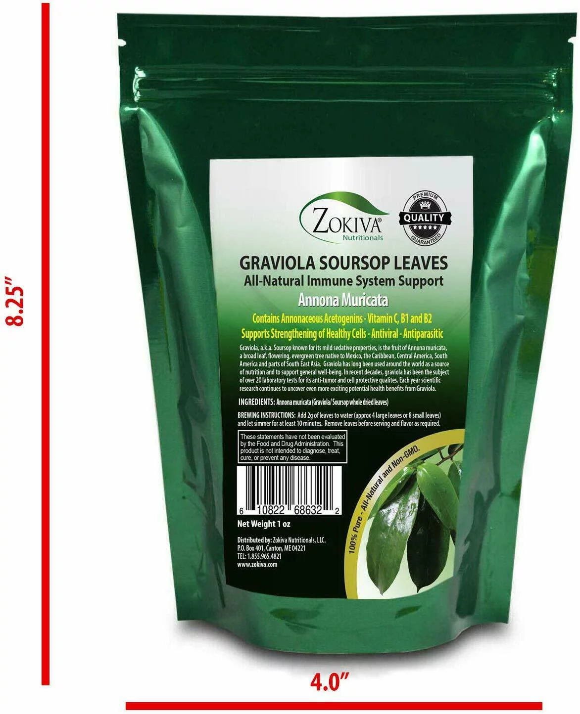Soursop Leaves Graviola - Hojas De Guanabana - 100% All Natural Dried Soursop Leaf 3oz