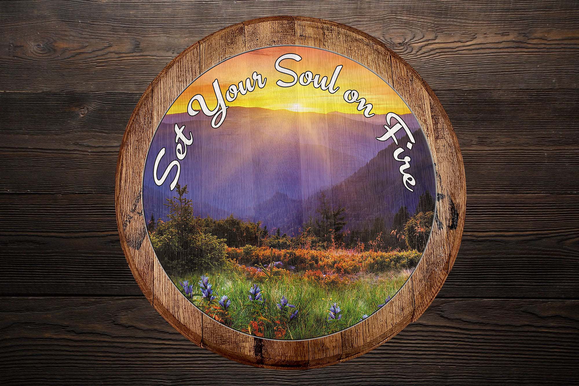 Bar Sign Sun Rise Set Soul on Fire Mountain Valley Bar Wall Decor Wall Art gifts for Women Men