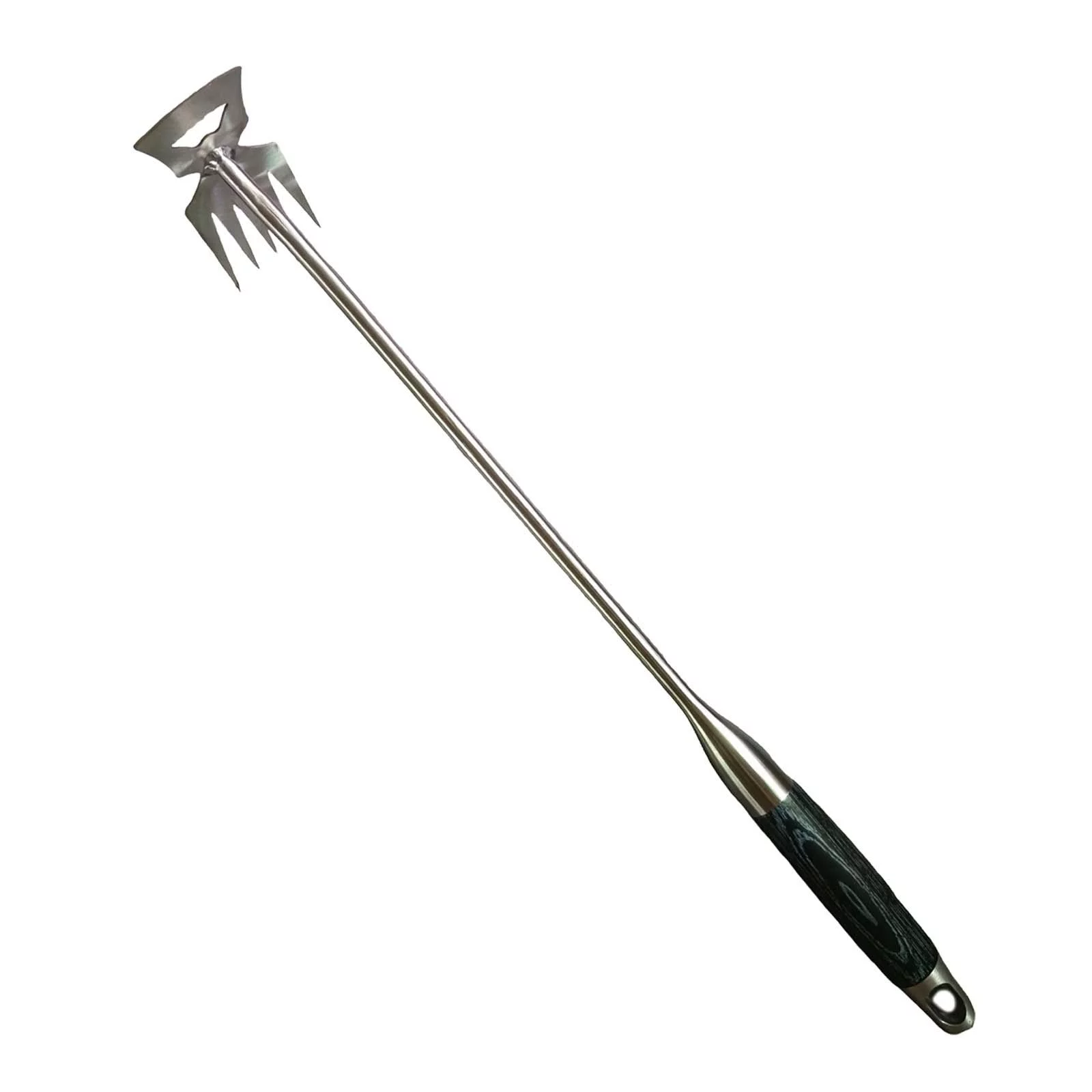 Patio Weeders Weeding Remover Tool 5 Tines Lightweight Dual Purpose Garden Lawn Care Multifunctional Weeder for Planting Bonsai Courtyard black wood handle