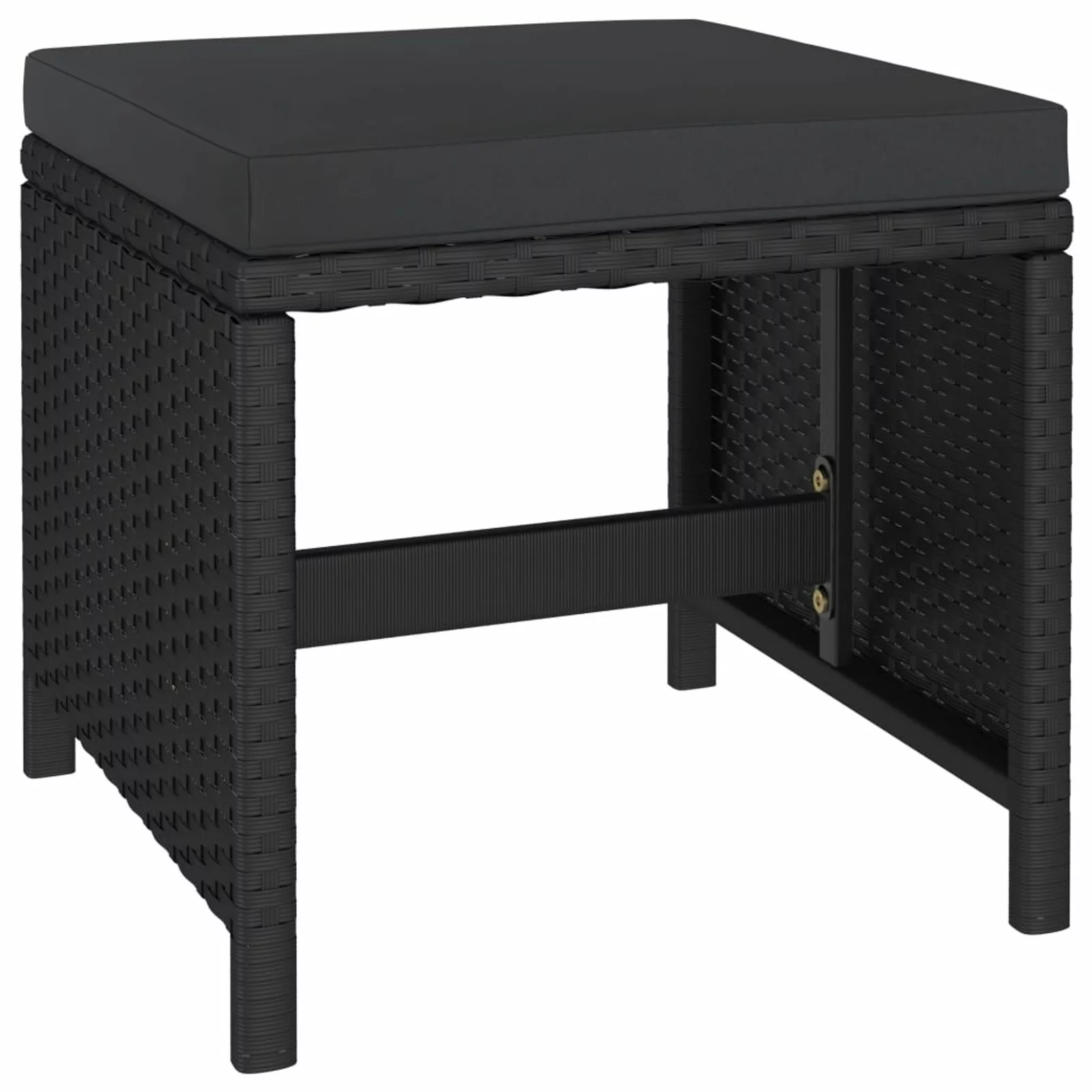 Aibecy 6 Piece Patio Dining Set with Cushions Poly Rattan Black