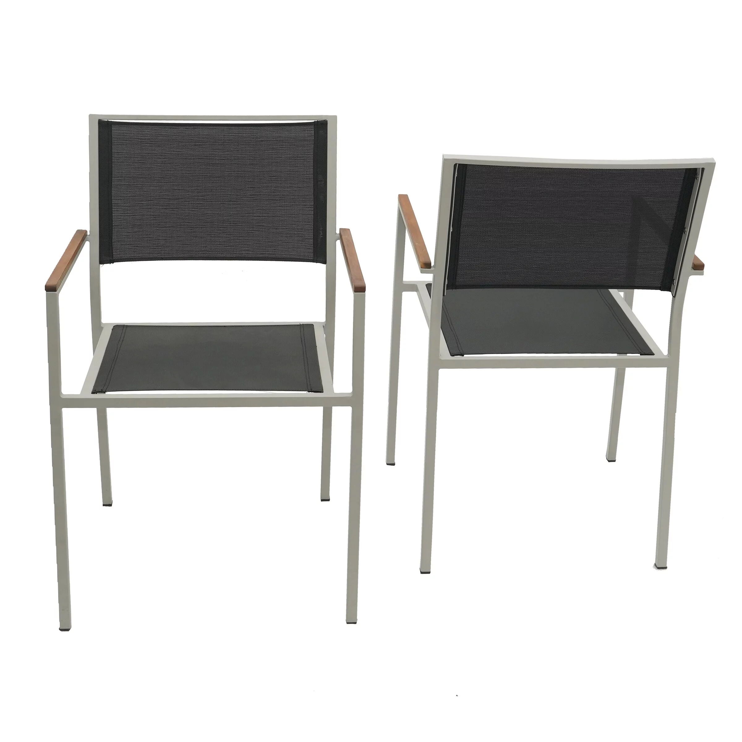 Carolina Chair & Table Portside Patio Chair, Set of 2 Black