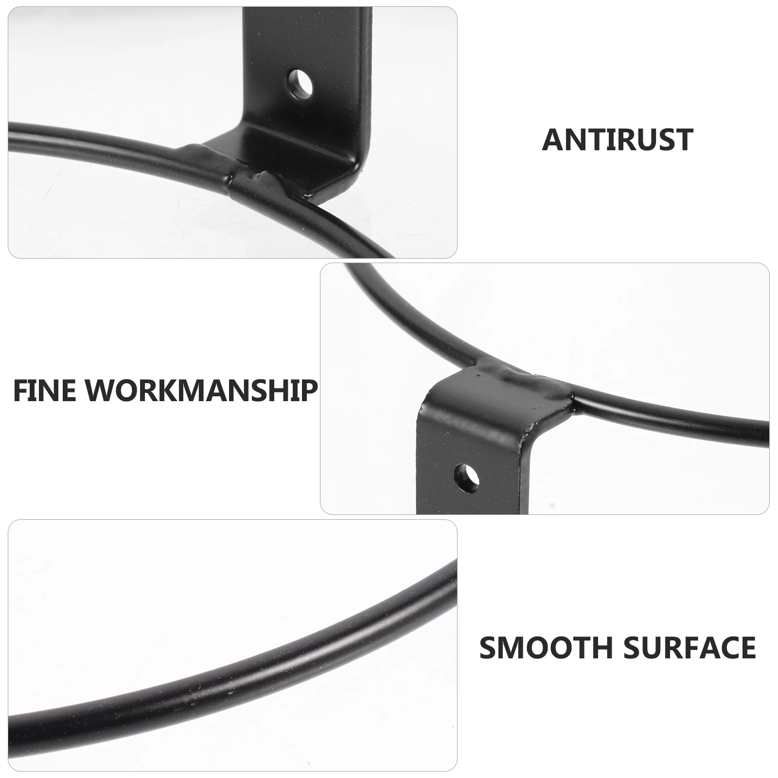 Hemoton Wall Mounted Flower Pot Rack Iron Ring Flowerpot Wall Bracket Planter Holder