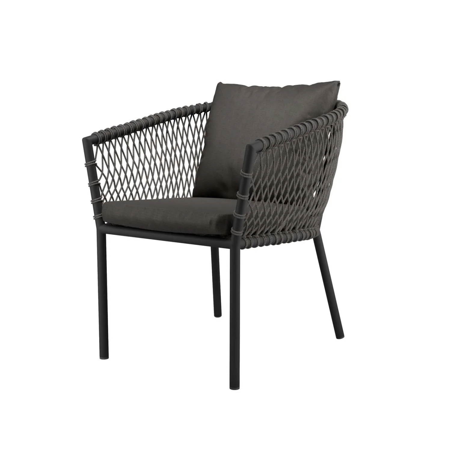 Lounge Chair Armchair, Dark Grey Gray, Fabric, Outdoor Patio Balcony Cafe Bistro Garden Hospitality Restaurant, Modern Contemporary HB33606