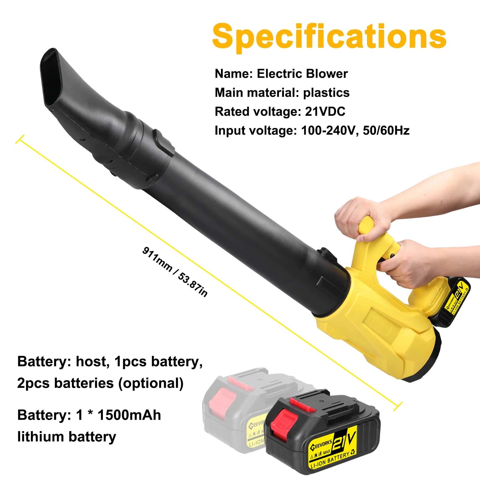 Blower,Fan Snow Cleaner Removal Fan Snow Air Blower 6-speed Blower 6-speed Adjustable 6-speed Adjustable Removal Battery Blower Wind Battery Blower Dsfen Blower Wind Air Hai