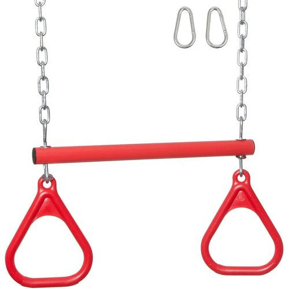 Swing Set Stuff Inc. Trapeze Bar with Rings and Uncoated Chain (Blue)