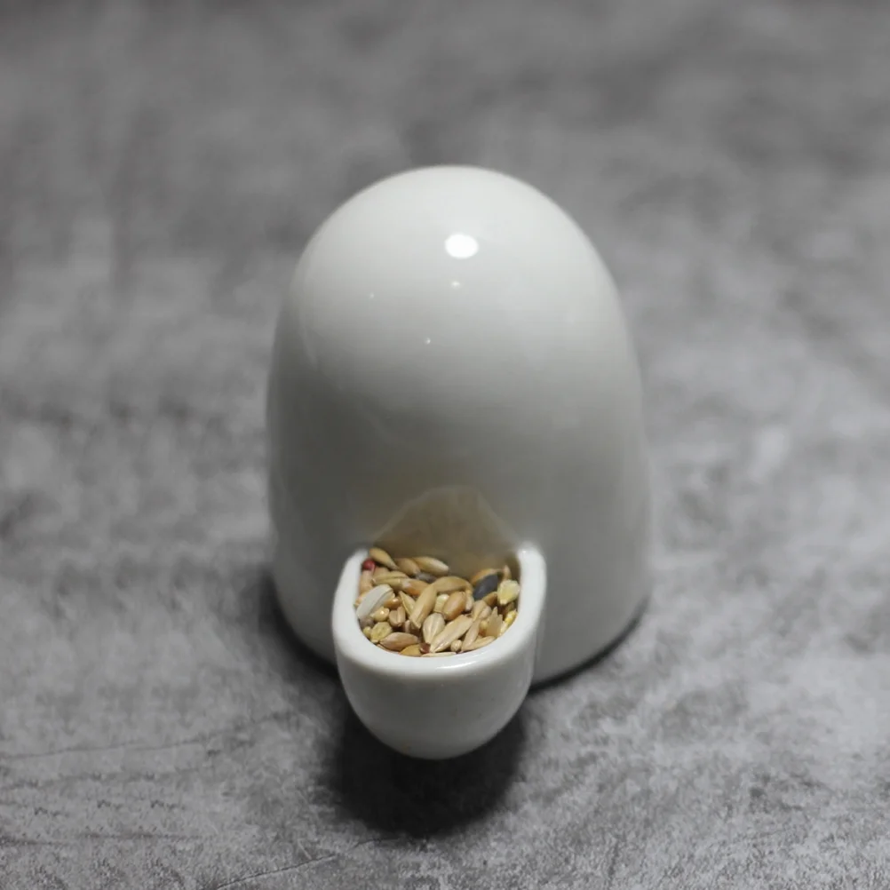 Thick Ceramic Home Pet Water Feeder Hedgehog Drinking Fountain Small Pet Water Dispenser (White)