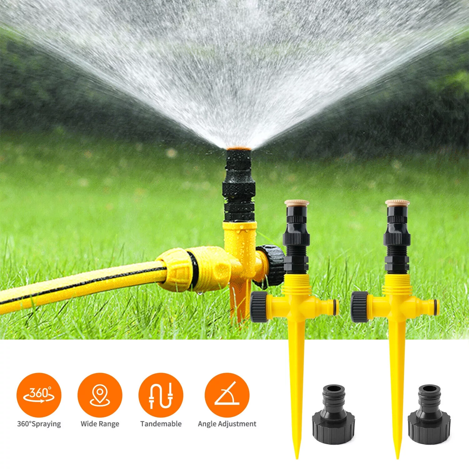 Garden Lawn Sprinkler 3Auto Spray Grass Watering Irrigation System Patio Yard
