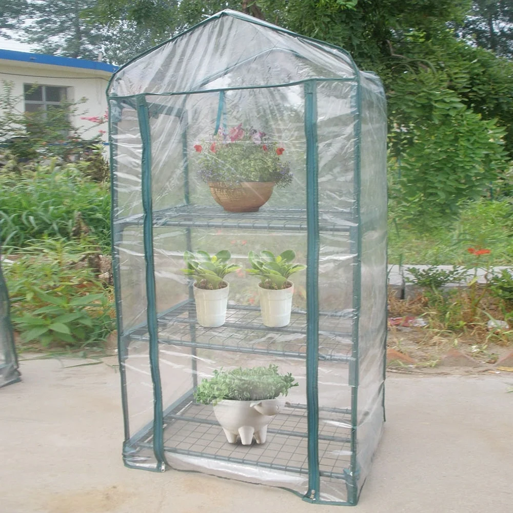 EZSPTO Warm Greenhouse 69*49*126cm Garden Green House Warm Greenhouse Flower Plants Gardening Outdoor No Iron stand