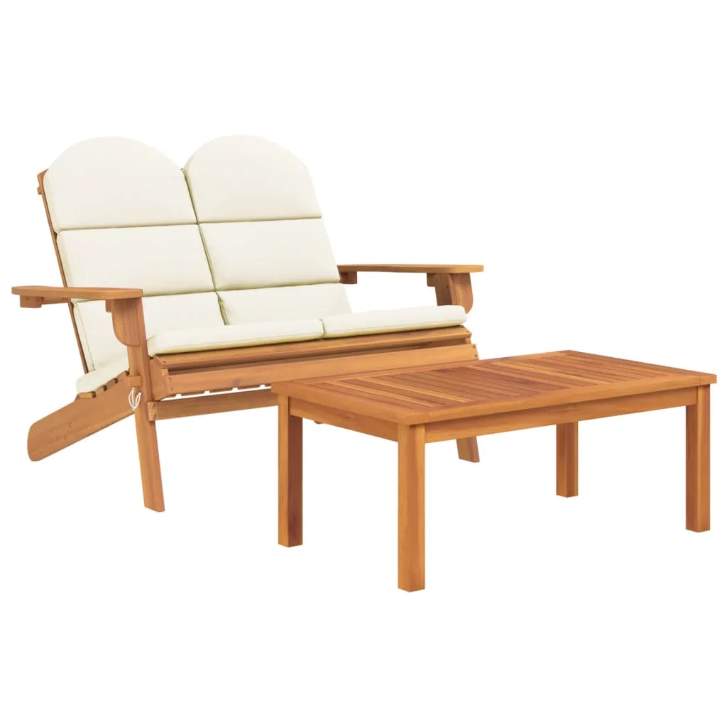 Dcenta 2 Piece Adirondack Patio Set Solid Wood Acacia