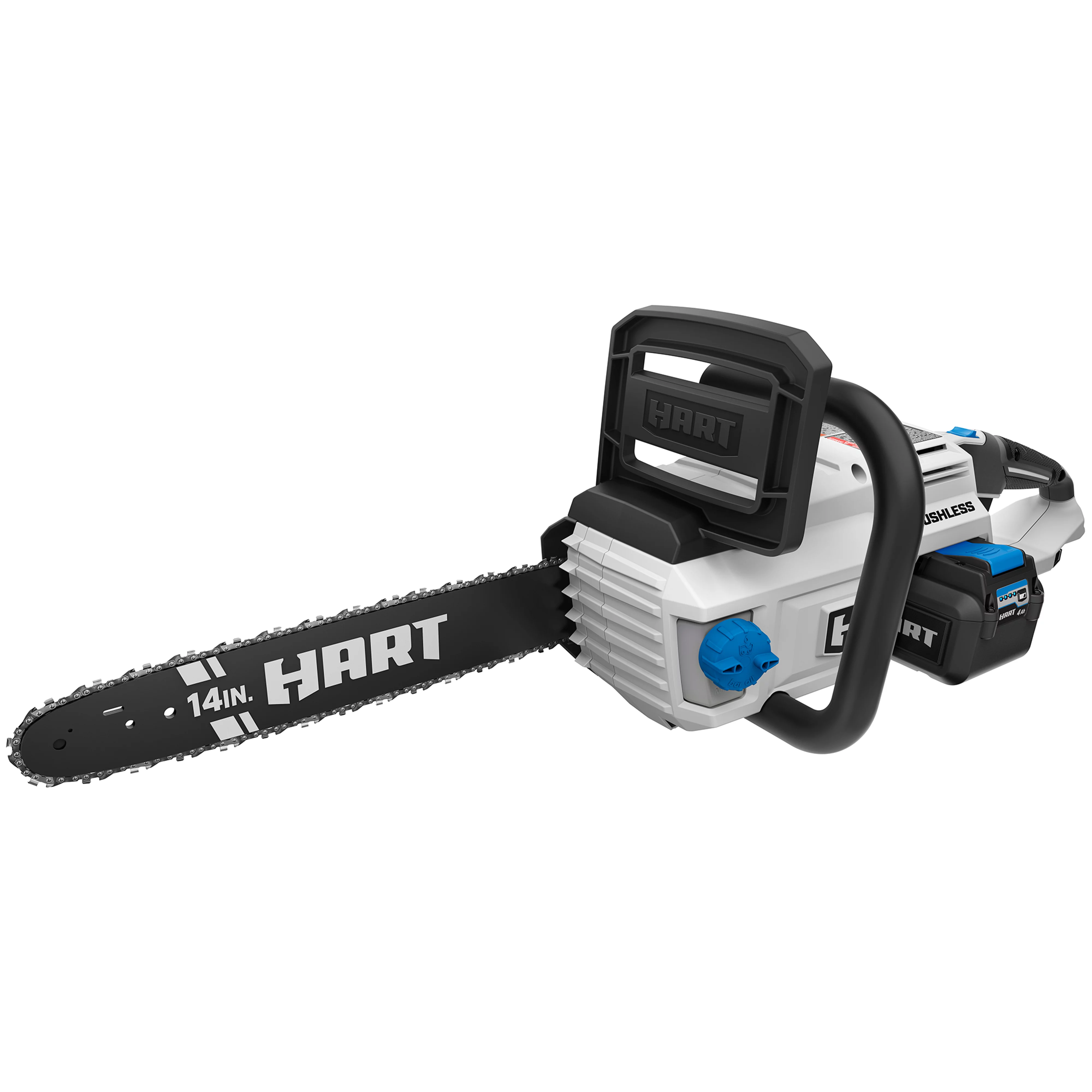 HART 40-Volt 14-Inch Brushless Chainsaw Kit with HART 40-Volt Brushless Turbo Fan Blower (2-Tool)