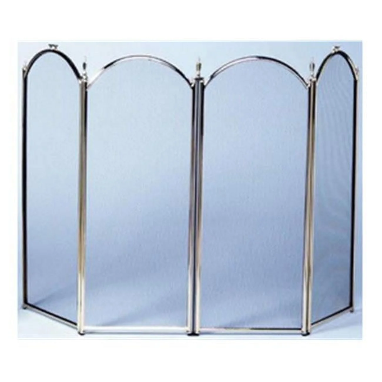 4 Fold Polished Brass Screen- S-2113