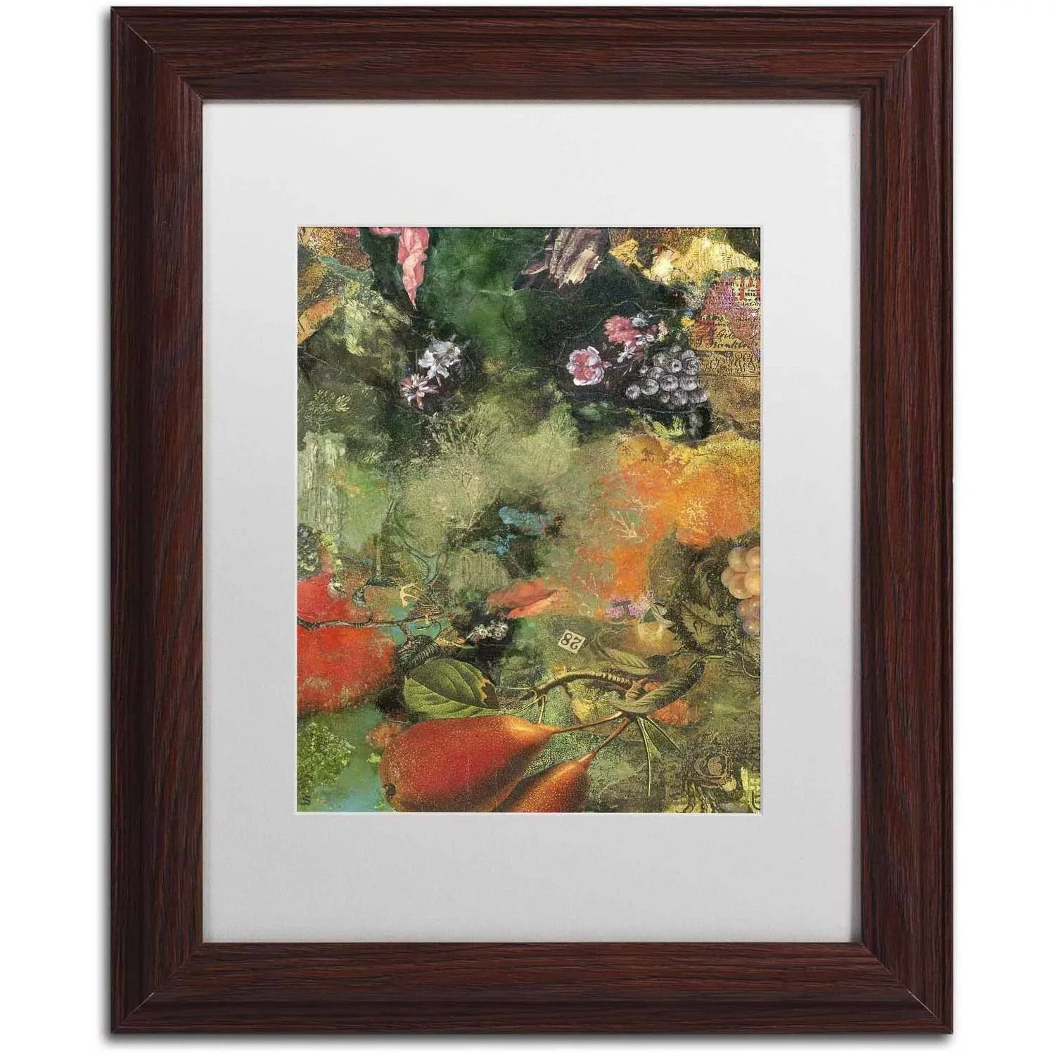 Trademark Fine Art 'Oregon Pears' Canvas Art by Nick Bantock, White Matte, Wood Frame