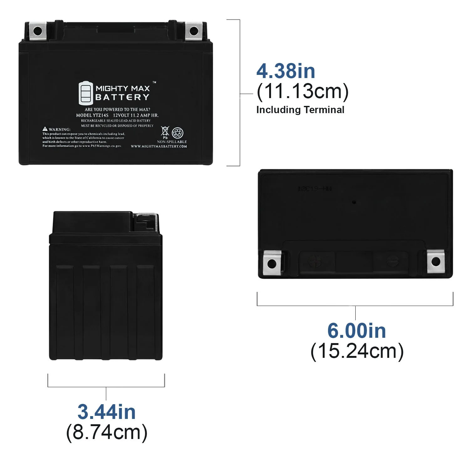 YTZ14S 12V 11.2AH Replacement Battery compatible with Snowmobile Mowers PWC Watercraft - 4 Pack