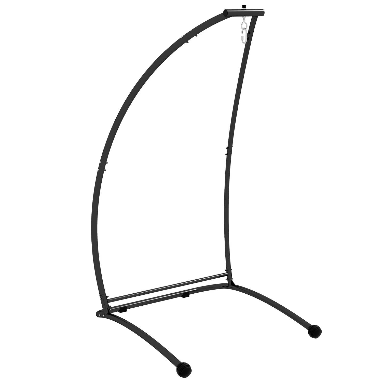 CHYUTR Hammock Chair Stand  C Shape Hanging Heavy Duty Metal Frame Hammock Stand for Hanging Hammock Porch  Chair  Indoor & Outdoor Use  Black