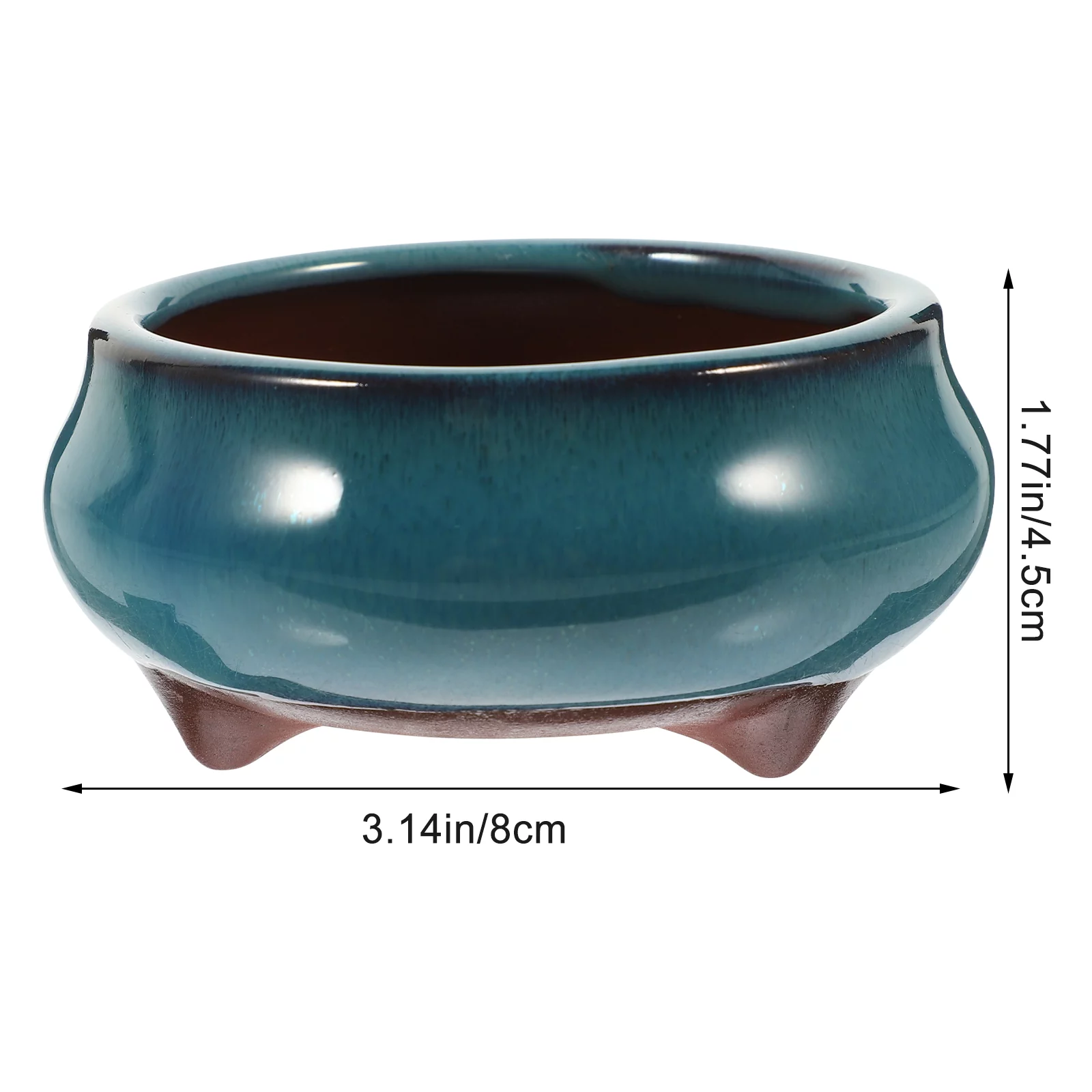 Guichaokj 2pcs Chinese Ceramic Planter with Drainage Hole Glazed Pot Succulent Plant Pot
