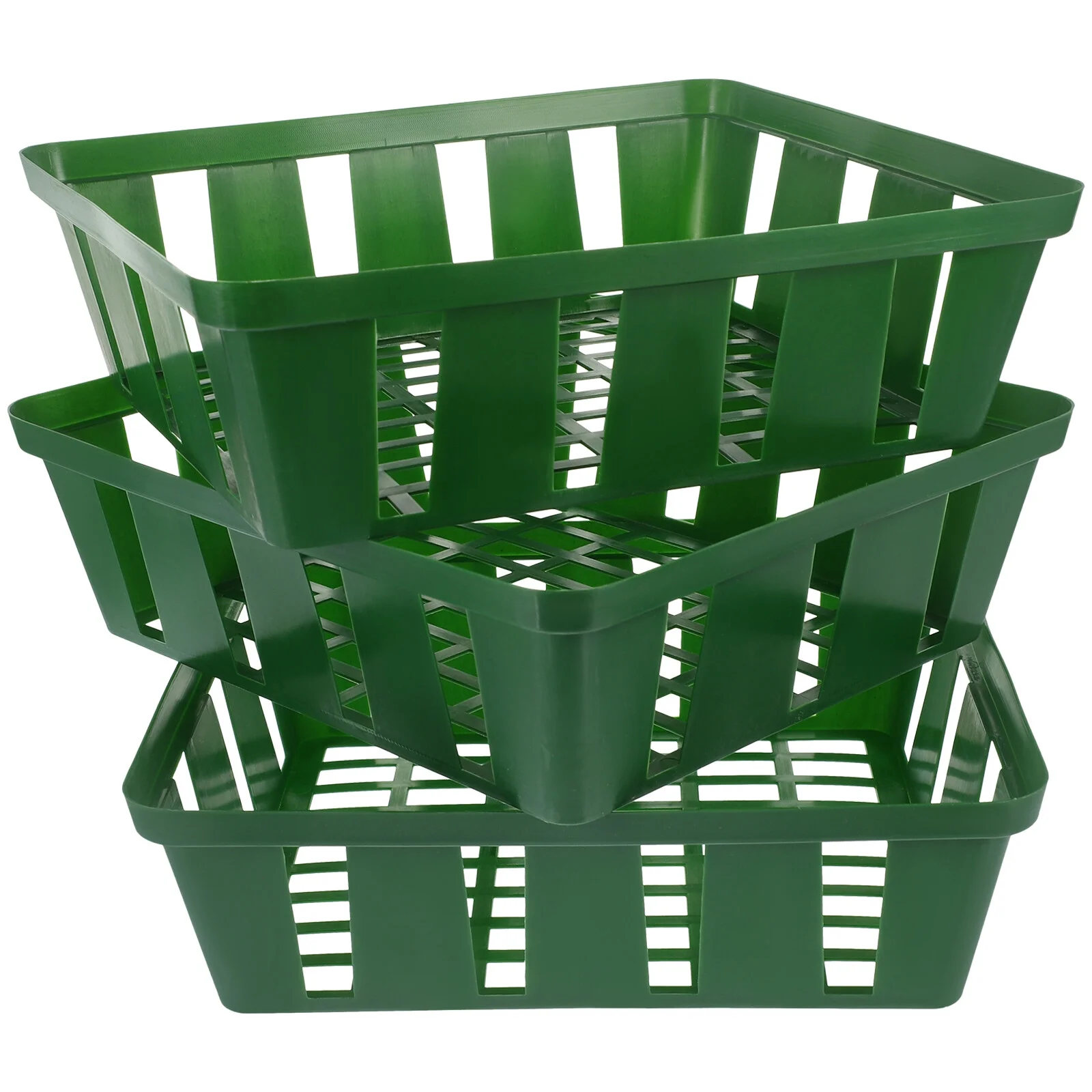 Jibingyi 3pcs Plastic Plant Baskets Planter Nursery Baskets Small Plastic Nursery Baskets