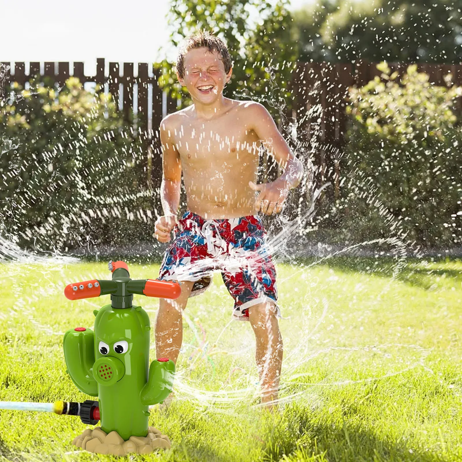 XIANXIAN Rotating Nozzle Cactus Garden Sprinkler 360 Rotating Sprinkler Large Area Coverage Adjustable Weighted Gardening Watering System