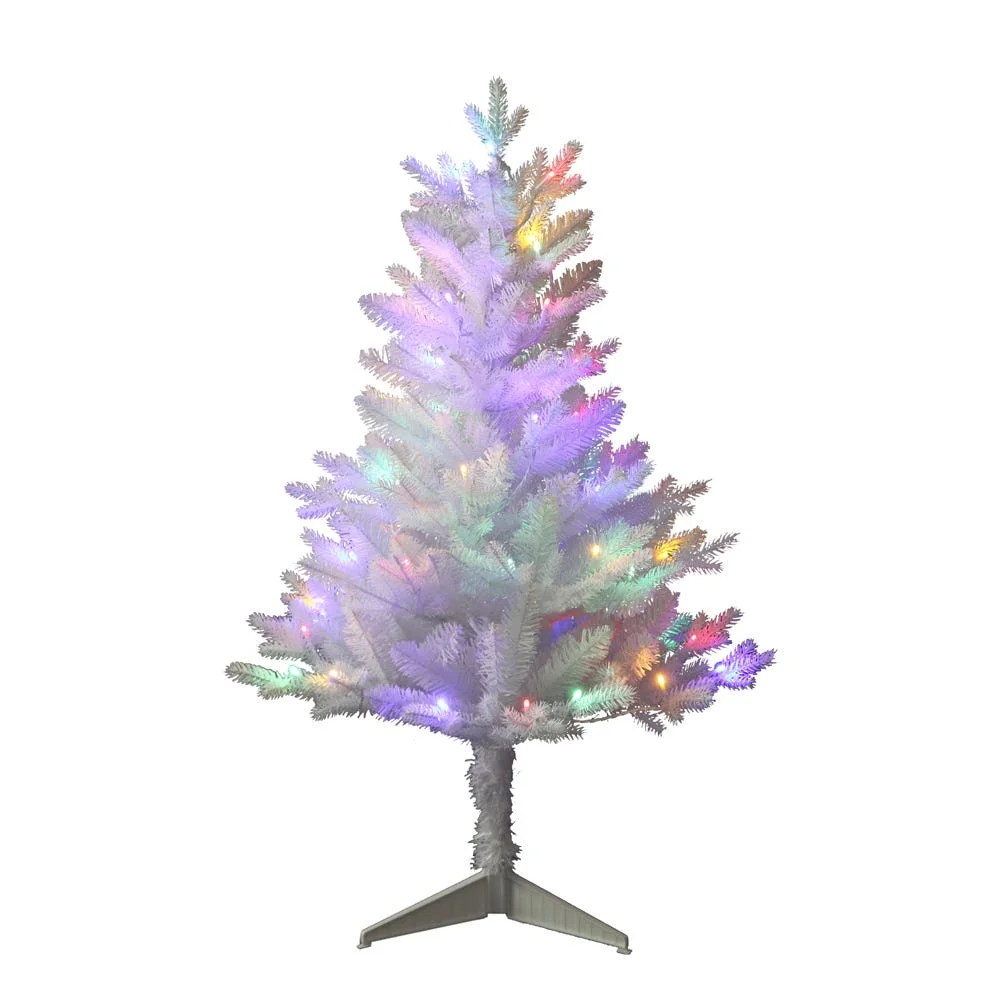 Kurt Adler 3-Foot Pre-Lit Multicolor Led Jackson White Pine Tree