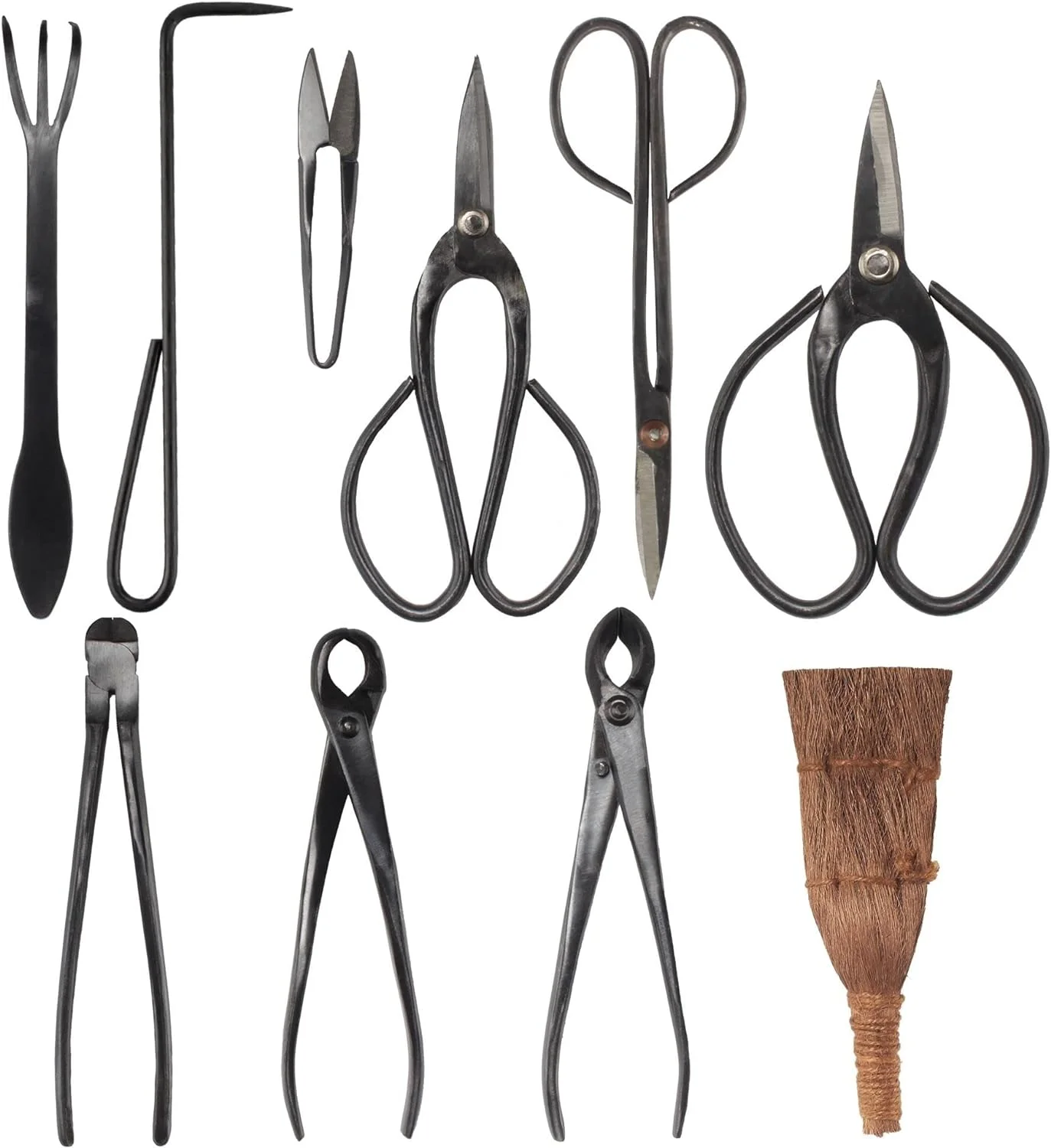 10 Piece Bonsai Advanced Care Set, Shears, Concave Cutter, Cutter, Wire Cutter, Bonsai Trimming, Beginner Friendly - 1 Set