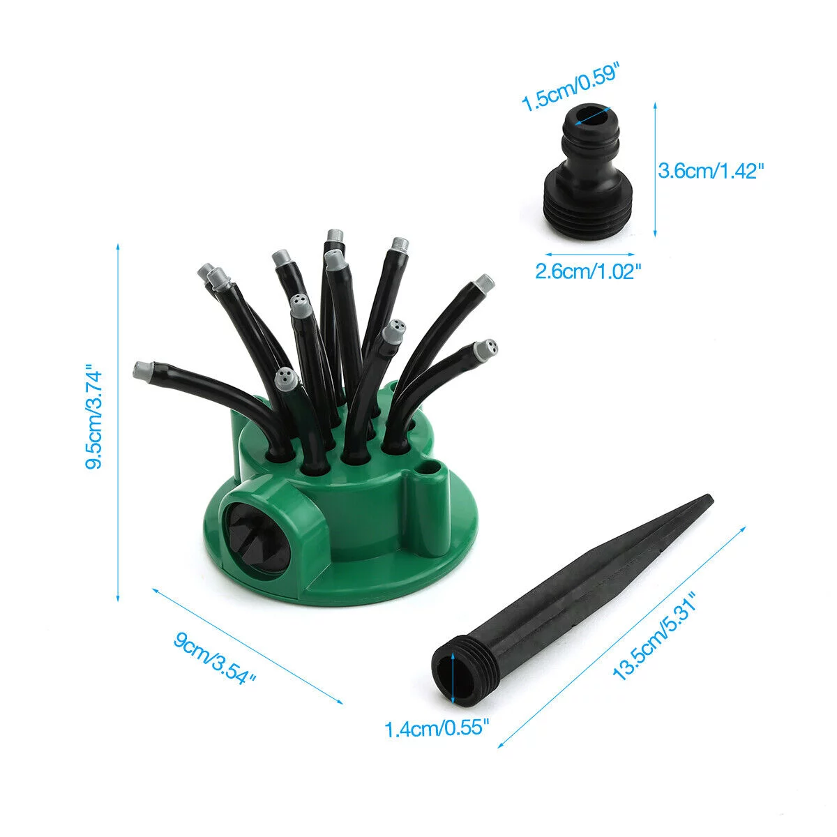 Harnent 360° Flexible 12 Tubes Garden Yard Lawn Water Sprinkler Watering Sprayer System