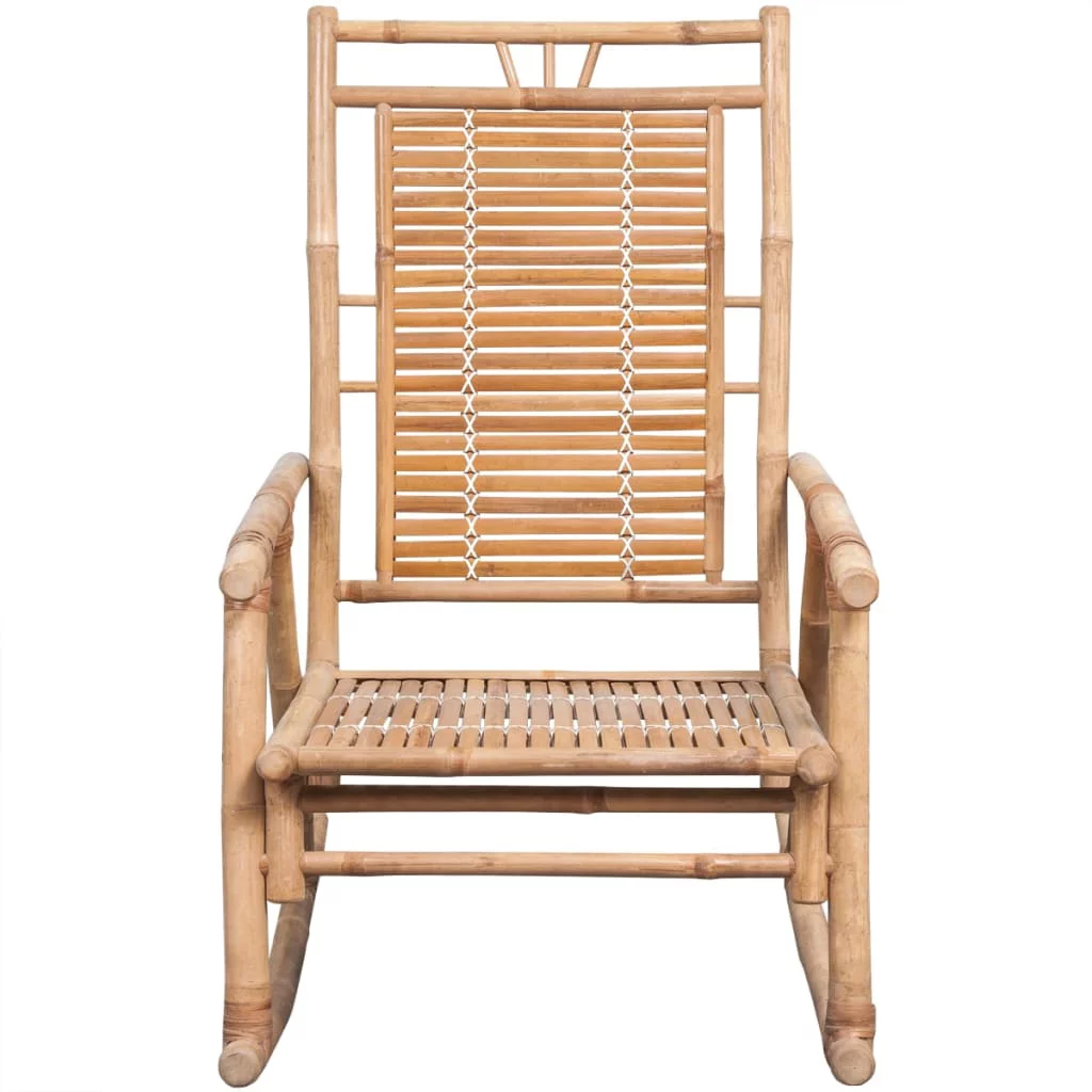 Anself Rocking Chair with Cushion Bamboo